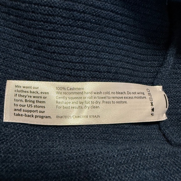 Eileen Fisher Cashmere Long Open Cardigan Sweater Jacket Size XL Dark Teal Blue - Picture 6 of 6